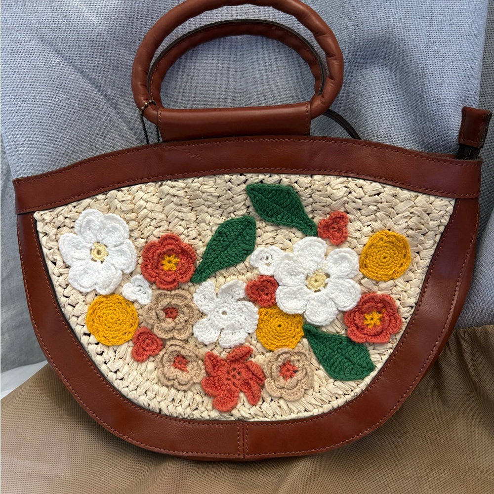 Patricia Nash Brown and Cream Floral Tote